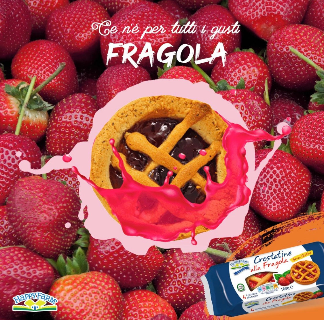 Crostatina fragola (180 g) sans gluten - Happy Farm - Senza G