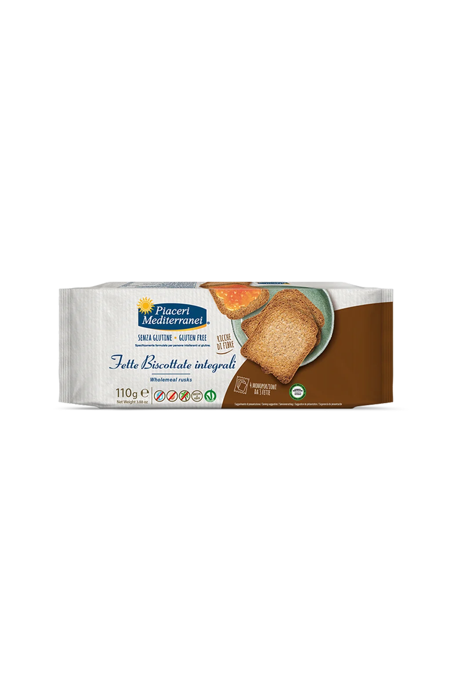 Piaceri Mediterranei - Fette Biscottate Integrali 110 g
