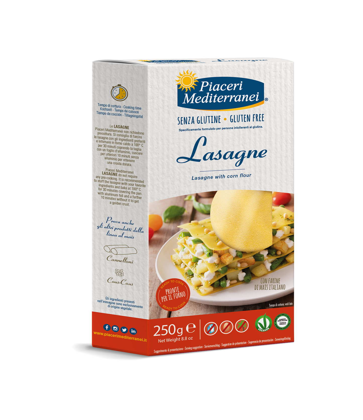 Lasagne sans gluten (250g) - Piaceri Mediterranei - Senza G