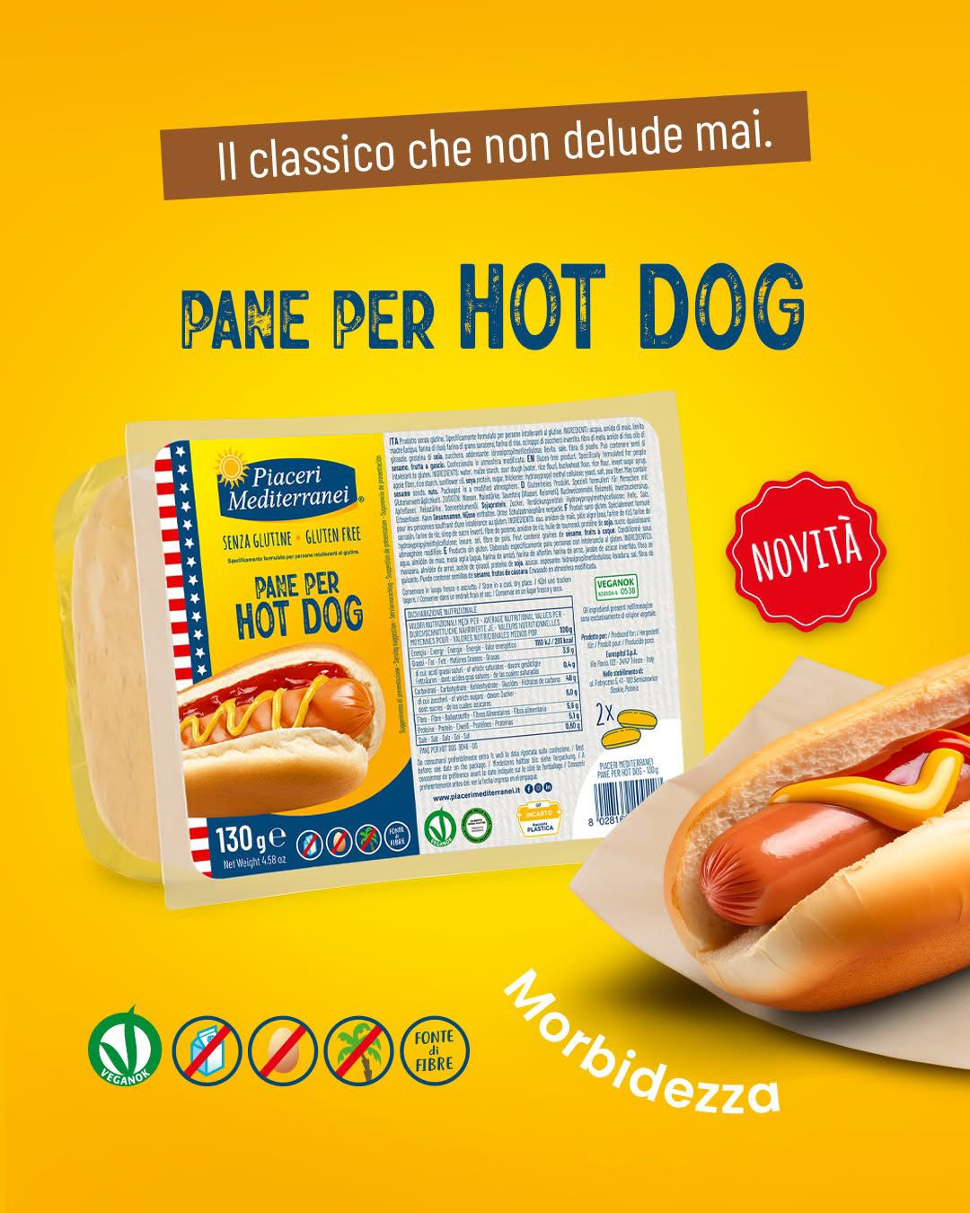 Pain Hot Dog Sans Gluten - Piaceri Mediterranei - Senza G