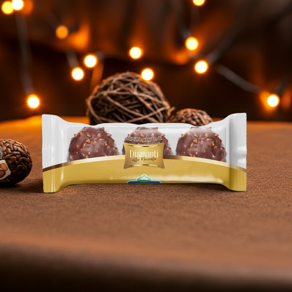 I Diamanti alla Nocciola sans gluten 4x 15g - Happy Farm - Senza G