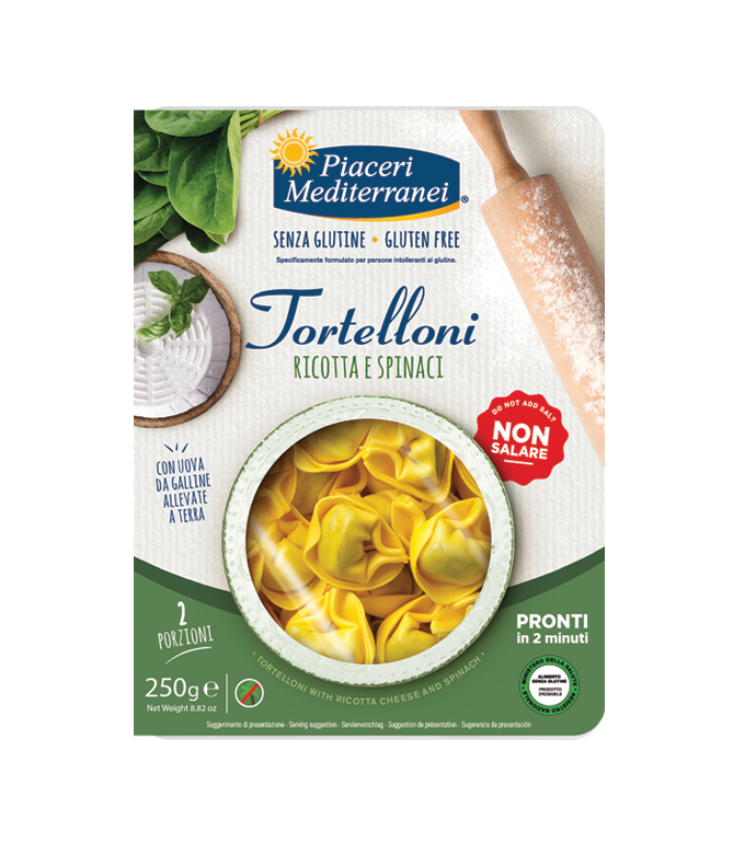 Tortelloni Ricotta et Epinards sans gluten - Piaceri Mediterranei - Senza G