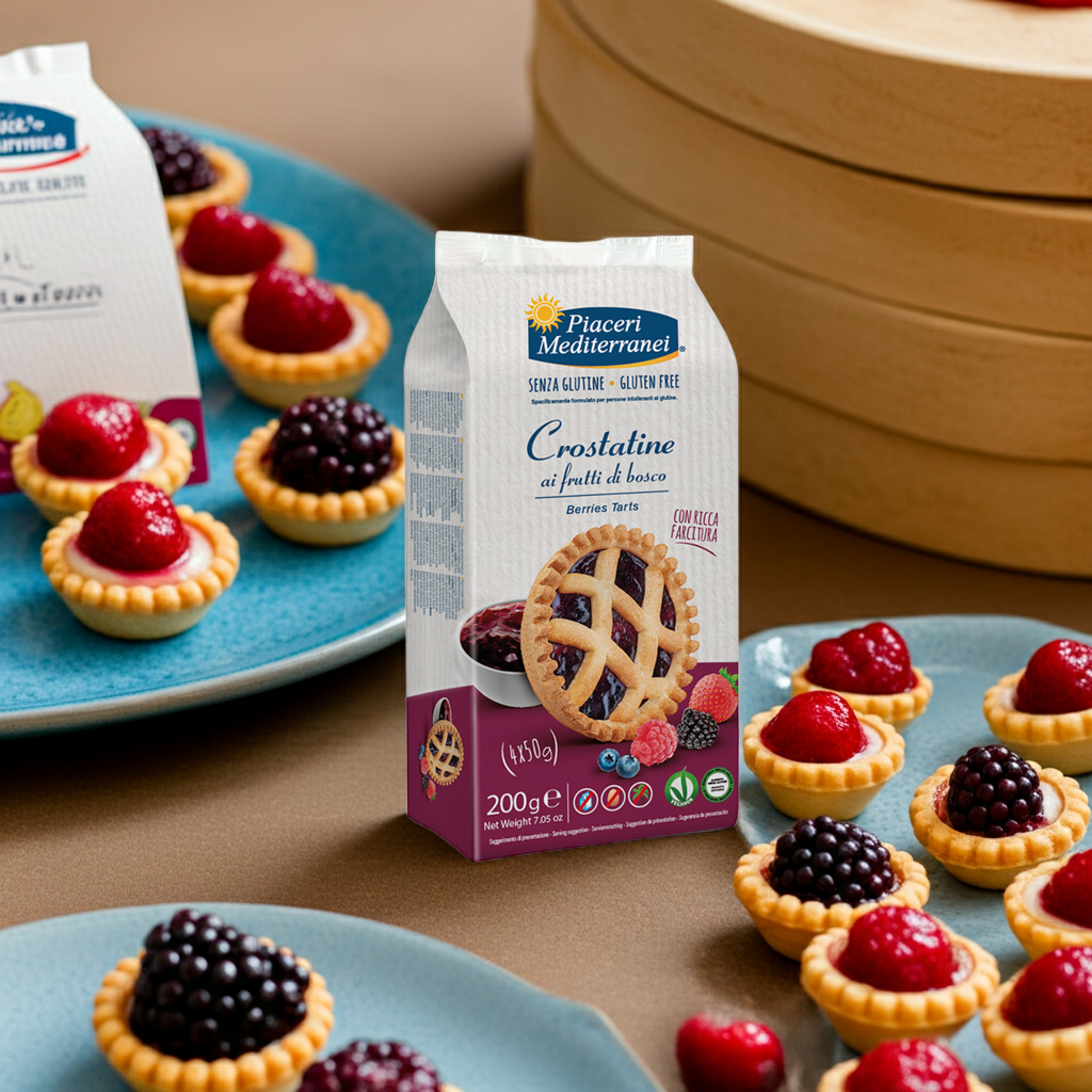 Crostatine aux fruits rouges (200g) sans gluten - Piaceri Mediterranei - Senza G