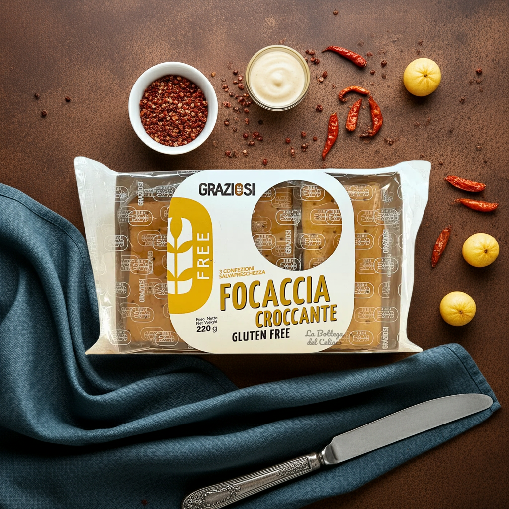 Focaccia Croccante sans gluten (220g) - Graziosi - Senza G