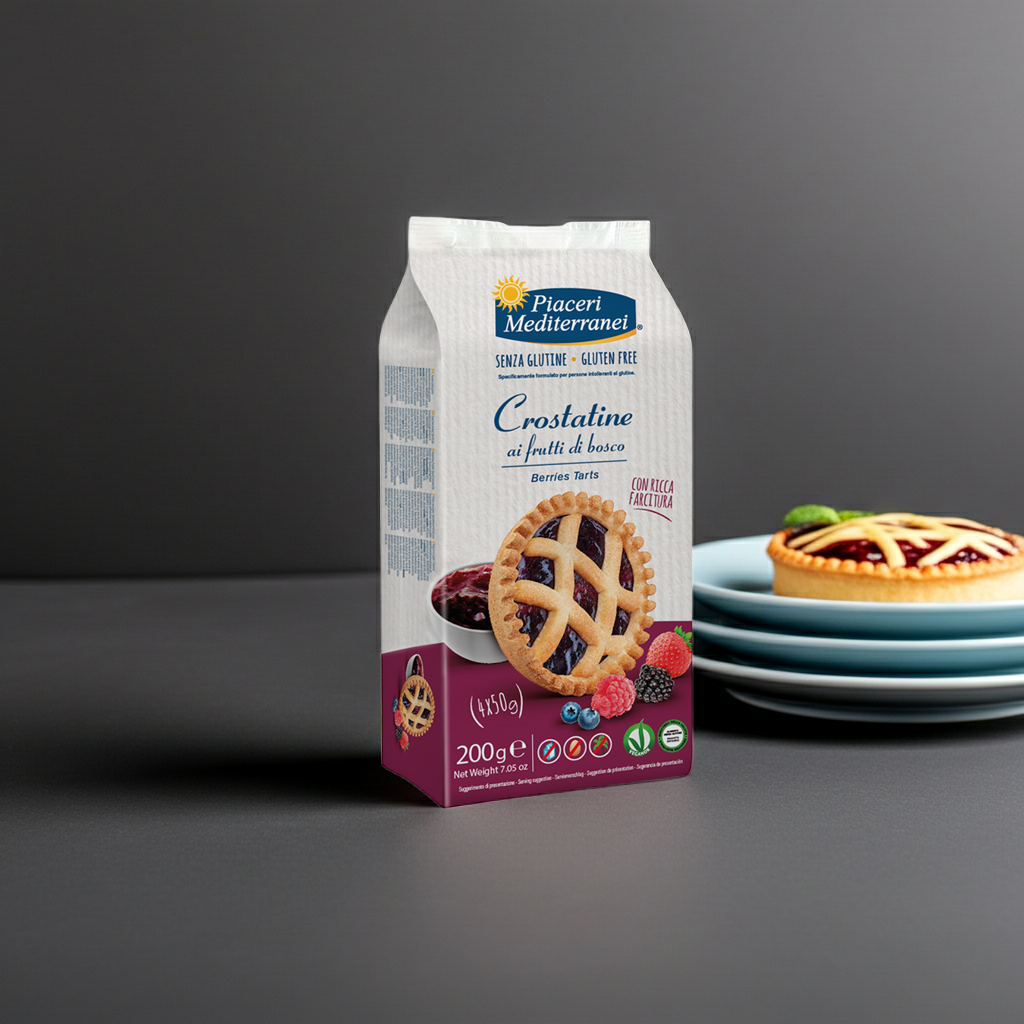 Crostatine aux fruits rouges (200g) sans gluten - Piaceri Mediterranei - Senza G