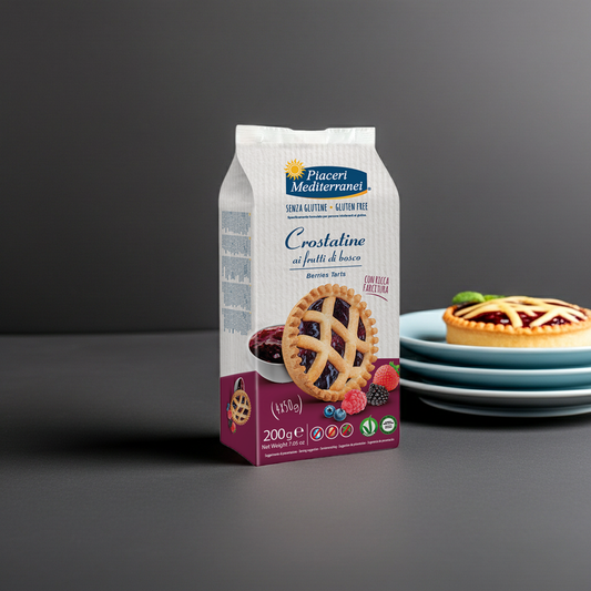 Crostatine aux fruits rouges (200g) sans gluten - Piaceri Mediterranei - Senza G