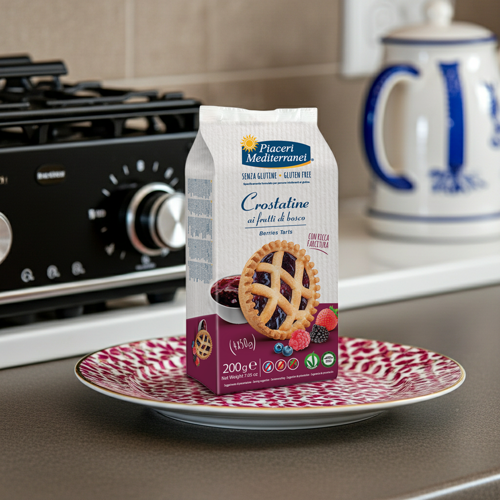 Crostatine aux fruits rouges (200g) sans gluten - Piaceri Mediterranei - Senza G